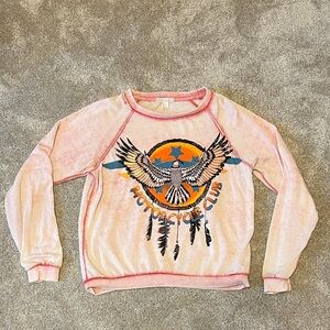 Vintage Motorcycle Club Forever 21 Pink Tie-Dye Crewneck Sweatshirt